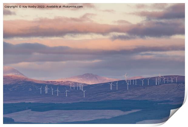 Braes of Doune Wind Farm Print by Kay Roxby