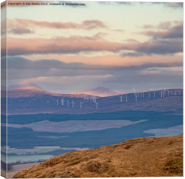 Braes of Doune Wind Farm Canvas Print by Kay Roxby