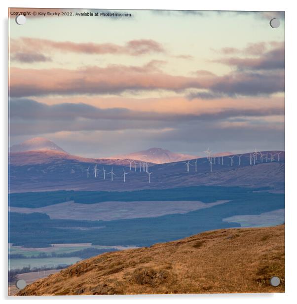 Braes of Doune Wind Farm Acrylic by Kay Roxby