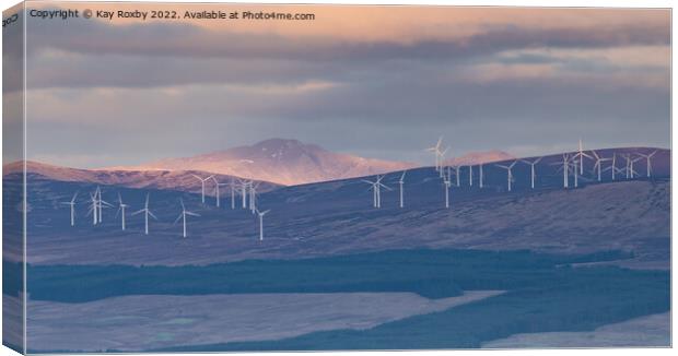 Braes of Doune Wind Farm Canvas Print by Kay Roxby