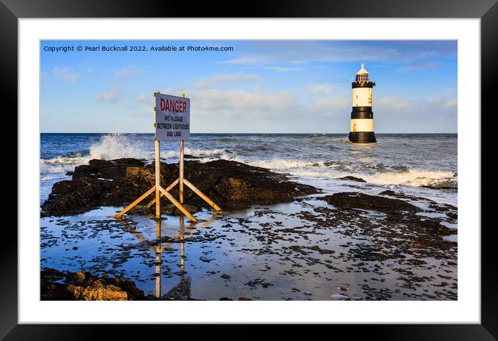 Penmon point Lighthouse Anglesey Wales Framed Mounted Print by Pearl Bucknall
