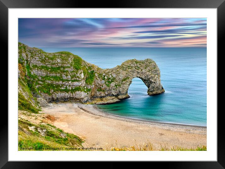 Durdle Door Framed Mounted Print by Rick Lindley