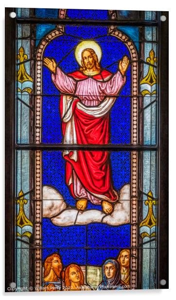 Jesus Ascension Stained Glass Trinity Parish Church Saint August Acrylic by William Perry