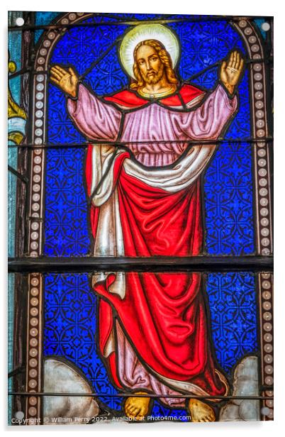 Jesus Ascension Stained Glass Trinity Church Saint Augustine Acrylic by William Perry