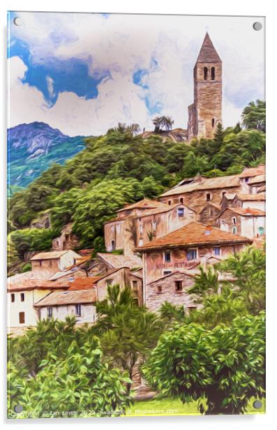 Olargues Village in Southern France Acrylic by Ian Lewis