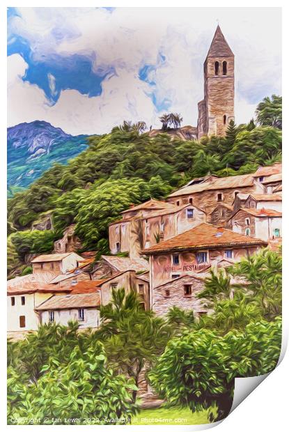 Olargues Village in Southern France Print by Ian Lewis