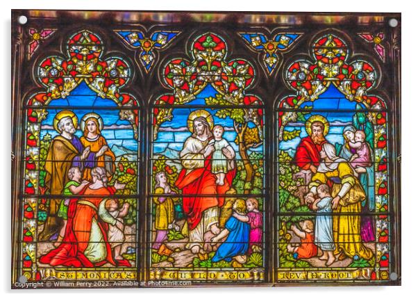 Jesus Children Stained Glass Trinity Church Saint Augustine Acrylic by William Perry