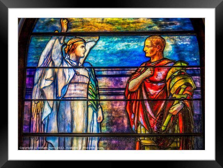 Angel Saint Stained Glass Trinity Parish Church Saint Augustine  Framed Mounted Print by William Perry