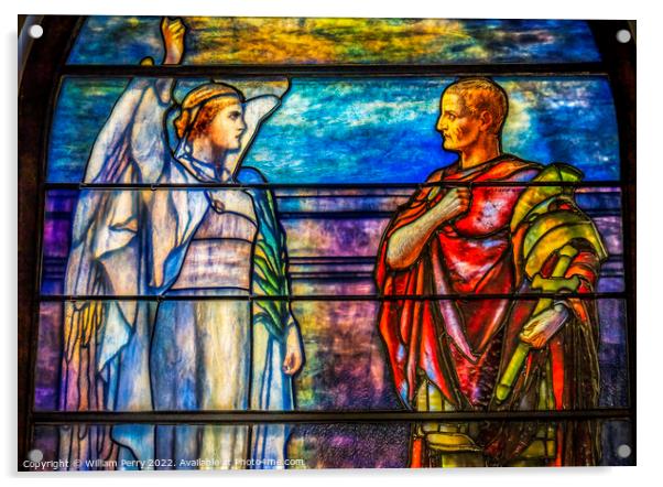 Angel Saint Stained Glass Trinity Parish Church Saint Augustine  Acrylic by William Perry