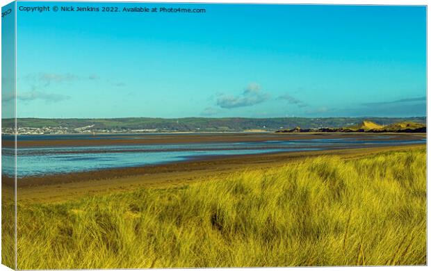 Whiteford Sands Llanmadoc Gower Coast  Canvas Print by Nick Jenkins