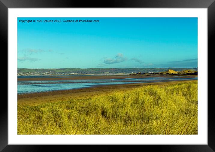 Whiteford Sands Llanmadoc Gower Coast  Framed Mounted Print by Nick Jenkins