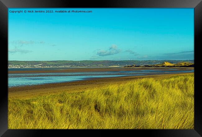 Whiteford Sands Llanmadoc Gower Coast  Framed Print by Nick Jenkins