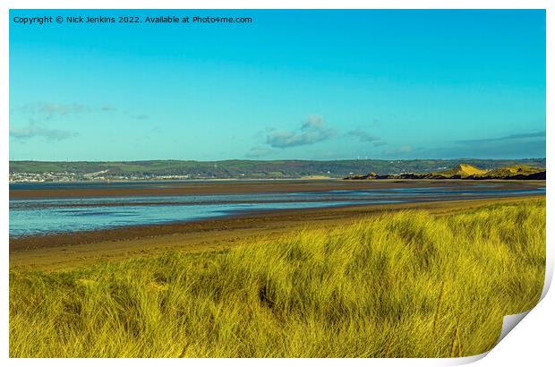 Whiteford Sands Llanmadoc Gower Coast  Print by Nick Jenkins