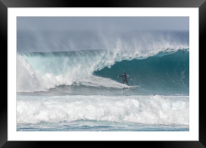 Surfing Tenerife  Framed Mounted Print by chris smith