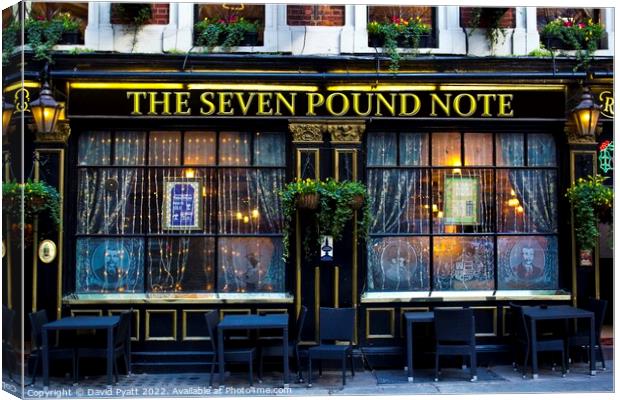 Seven Pound Note Pub Canvas Print by David Pyatt