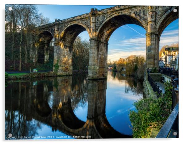 Knaresborough Viaduct Arches Acrylic by Janet Carmichael