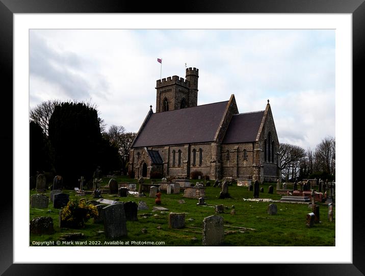 St Andrews Church. Fairlight. Framed Mounted Print by Mark Ward