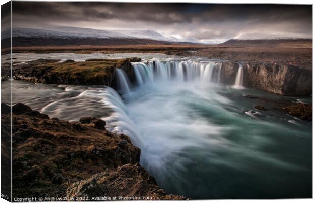 Godafoss Waterfall Iceland Canvas Print by Andy Gray