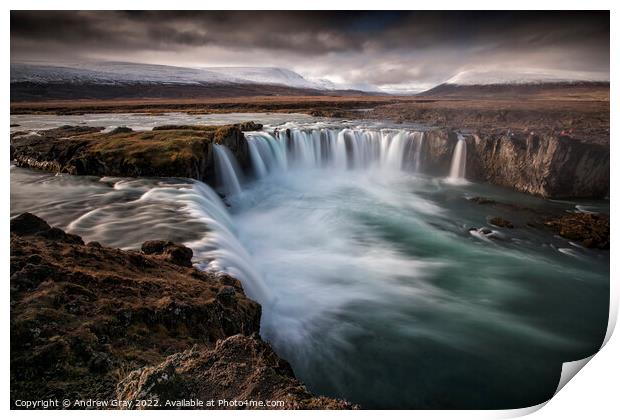 Godafoss Waterfall Iceland Print by Andy Gray