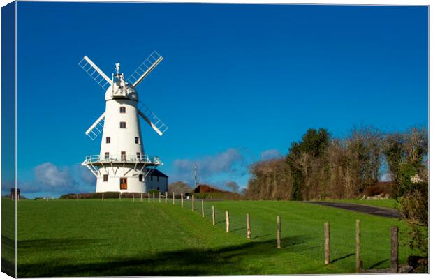 Llancayo windmill in South Wales Canvas Print by Leighton Collins