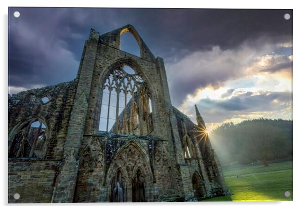 Tintern Abbey at sunset Acrylic by Leighton Collins