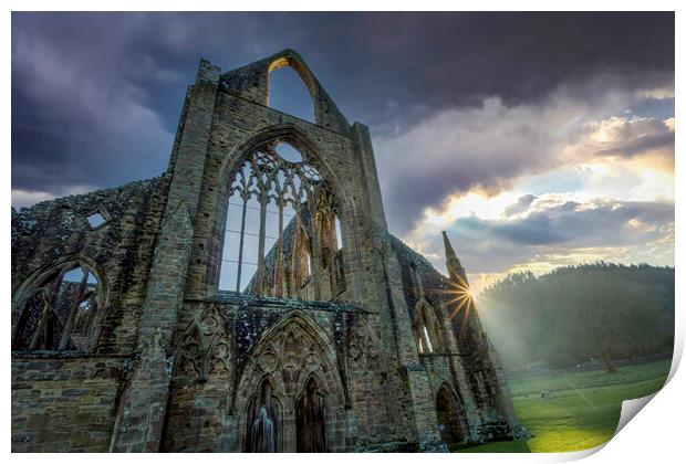 Tintern Abbey at sunset Print by Leighton Collins