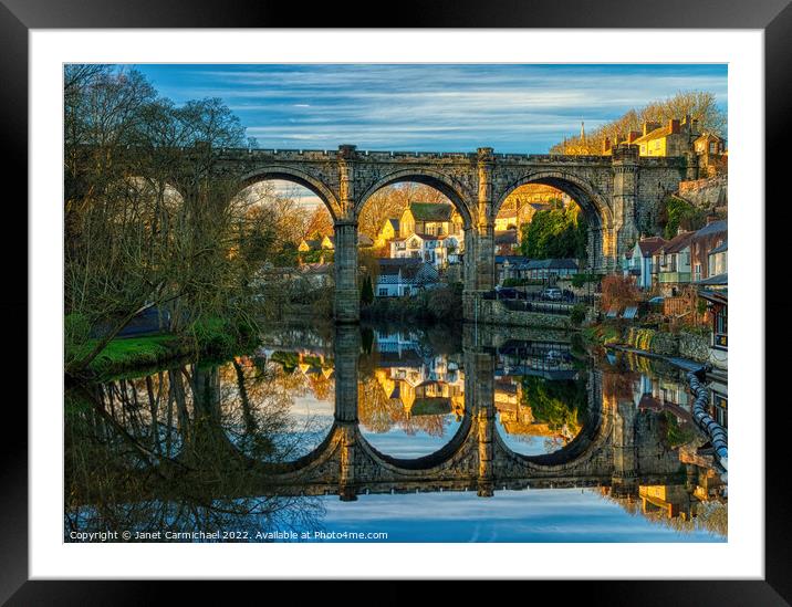 Stunning Reflections of Knaresborough Viaduct Framed Mounted Print by Janet Carmichael