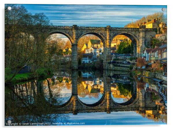 Stunning Reflections of Knaresborough Viaduct Acrylic by Janet Carmichael