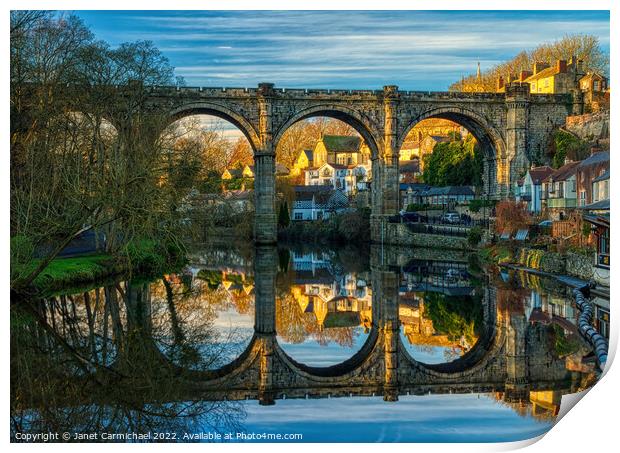 Stunning Reflections of Knaresborough Viaduct Print by Janet Carmichael