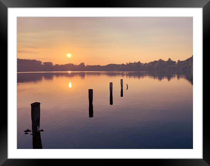 west port lake sunset Framed Mounted Print by Andy Evans