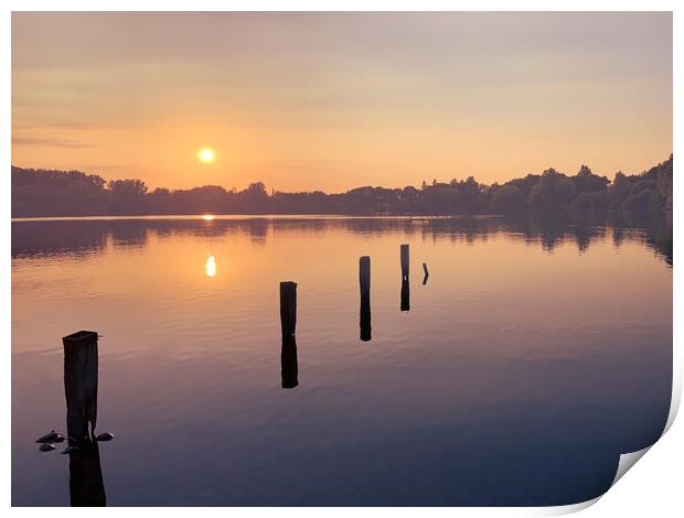 west port lake sunset Print by Andy Evans