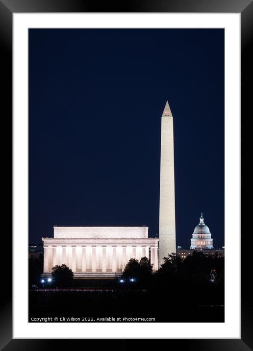 Washington Monument Framed Mounted Print by Eli Wilson