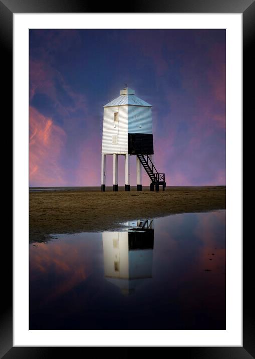 Stilted lighthouse at Burnham-on-sea Framed Mounted Print by Leighton Collins