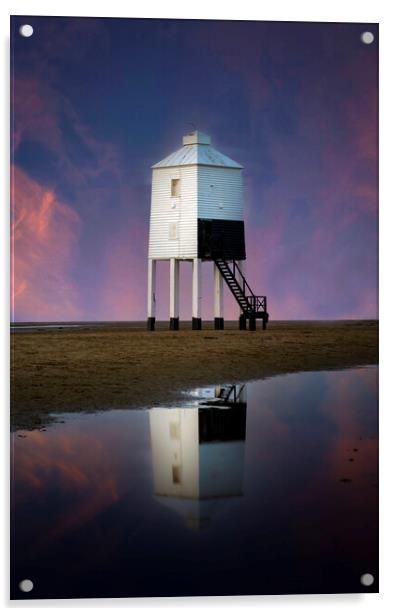 Stilted lighthouse at Burnham-on-sea Acrylic by Leighton Collins