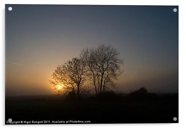 Misty Sunset. Acrylic by Nigel Bangert