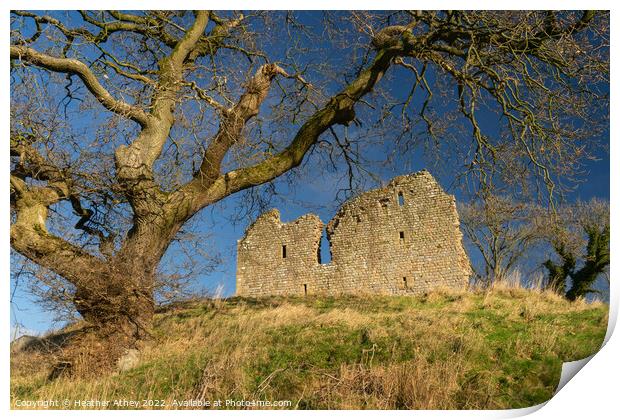 Thirlwall castle in Northumberland Print by Heather Athey