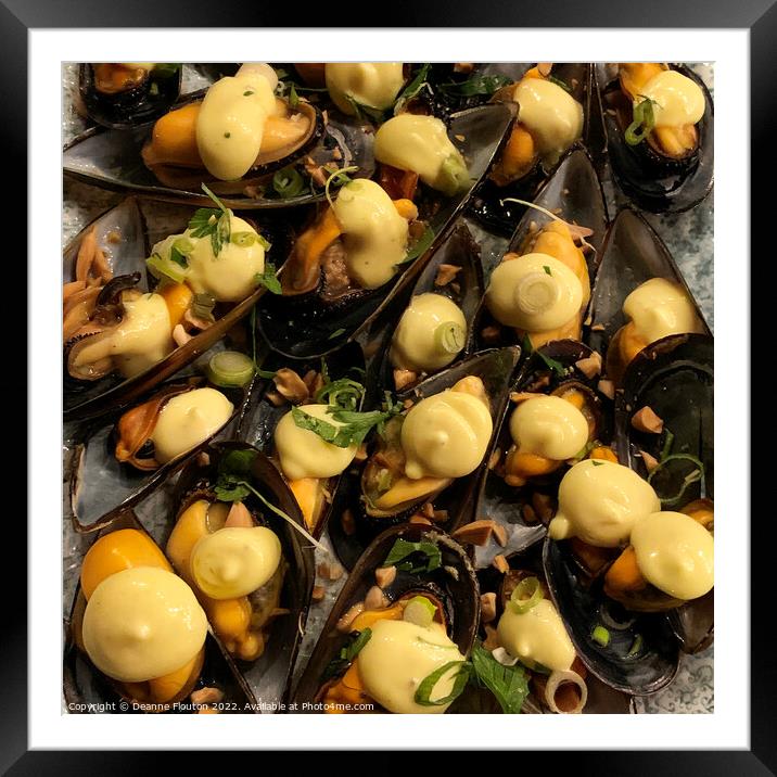 Mouthwatering Mussels with Spicy Mayo Framed Mounted Print by Deanne Flouton