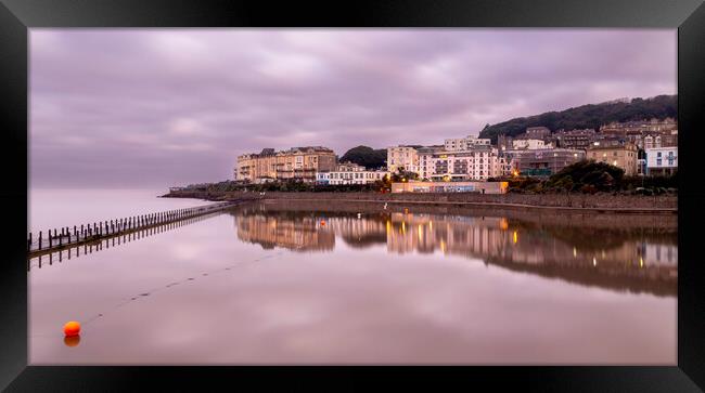 Western-super-mare Marine Lake Framed Print by Leighton Collins