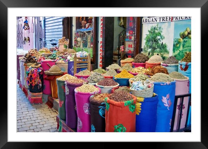 Moroccan spice shop. Framed Mounted Print by David Birchall