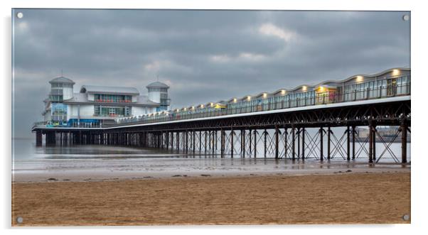 Western-super-mare grand pier Acrylic by Leighton Collins
