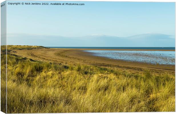 Whiteford Bay near Llanmadoc Gower  Canvas Print by Nick Jenkins