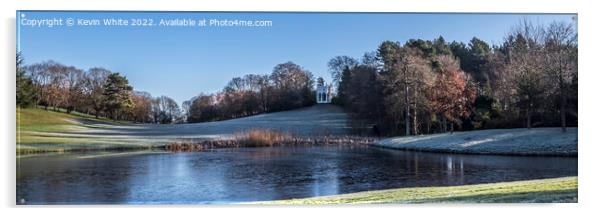 Panorama of winter morning Painshill Park Acrylic by Kevin White