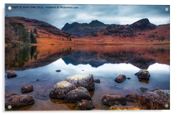 Serene Mirror of Great Langdale Acrylic by Kevin Elias