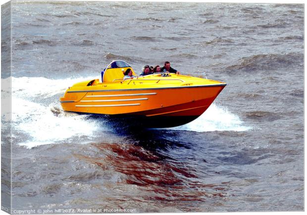 Pleasure Speedboat. Canvas Print by john hill