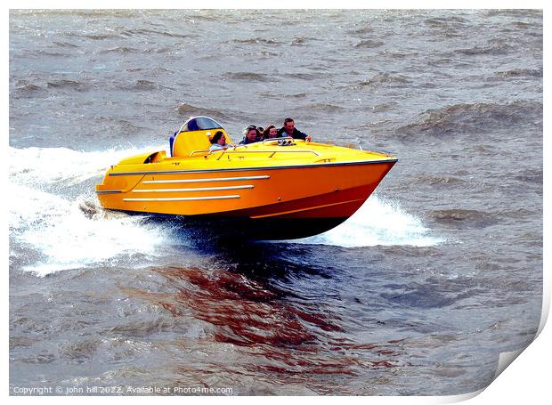 Pleasure Speedboat. Print by john hill