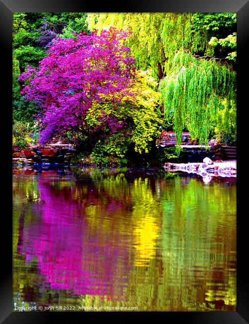 Colorful reflections of nature. Framed Print by john hill