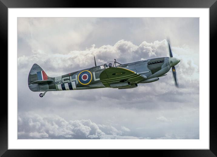 Spitfire MK912 Framed Mounted Print by J Biggadike