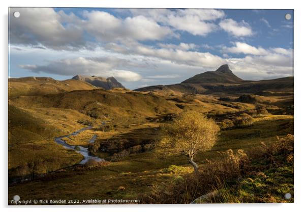 Majestic Autumn Scenery in Assynt Acrylic by Rick Bowden