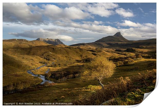 Majestic Autumn Scenery in Assynt Print by Rick Bowden