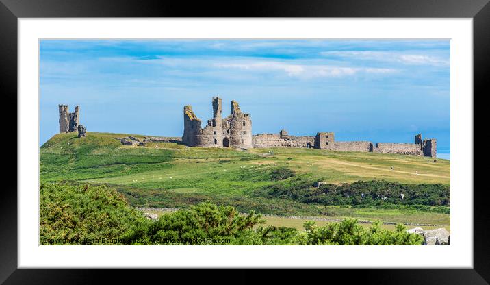 Dunstanburgh Castle from the South West Framed Mounted Print by Keith Douglas